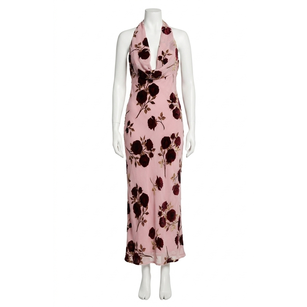for love & lemons rose velvet halter maxi dress For Love & Lemons Velvet Halter Maxi Dress in Rose by For Love & Lemons